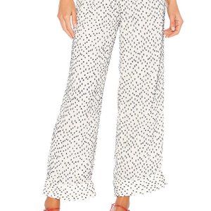 House of Harlow 1960 x Revolve White & Blue Chiffon Wide Leg Pant Small NWT